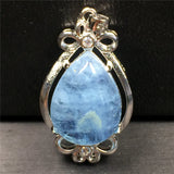 Ocean Aquamarine Crystal Pendant Jewelry 18x13x6mm Silver Gemstone AAAAA