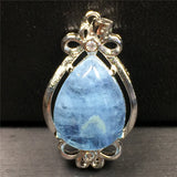 Ocean Aquamarine Crystal Pendant Jewelry 18x13x6mm Silver Gemstone AAAAA
