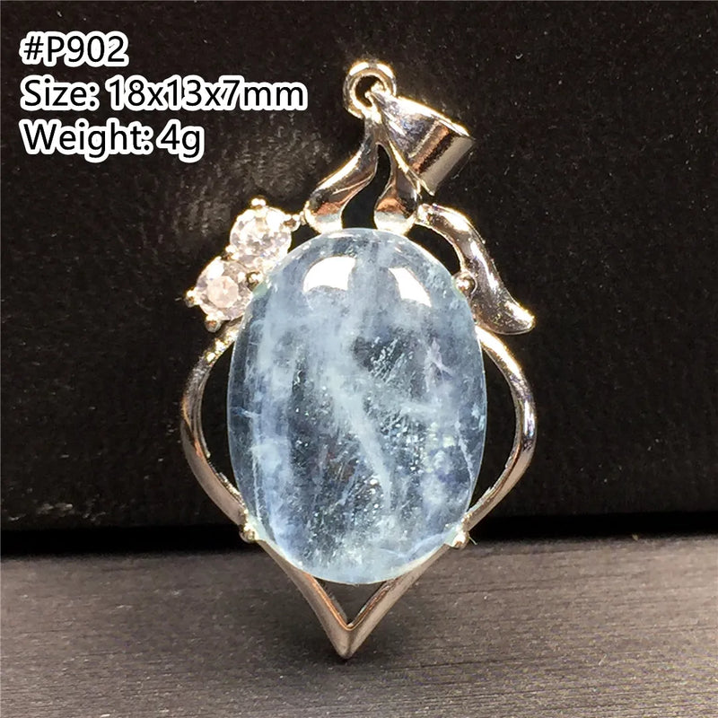 Natural Ocean Aquamarine Crystal Pendant Jewelry For Woman Man