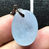 Natural Ocean Aquamarine Necklace Pendant Crystal Silver Beads Stone Jewelry