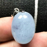 Natural Ocean Aquamarine Necklace Pendant Crystal Silver Beads Stone Jewelry
