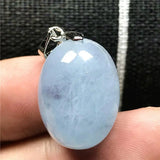 Natural Ocean Aquamarine Necklace Pendant Crystal Silver Beads Stone Jewelry