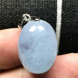 Natural Ocean Aquamarine Necklace Pendant Crystal Silver Beads Stone Jewelry