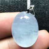 Natural Ocean Aquamarine Necklace Pendant Silver Beads Jewelry AAAAA