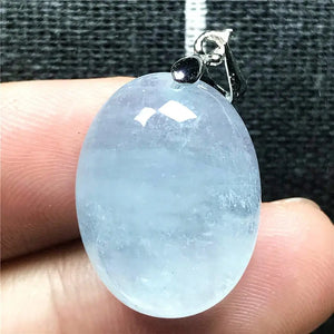 Natural Ocean Aquamarine Necklace Pendant Silver Beads Jewelry AAAAA