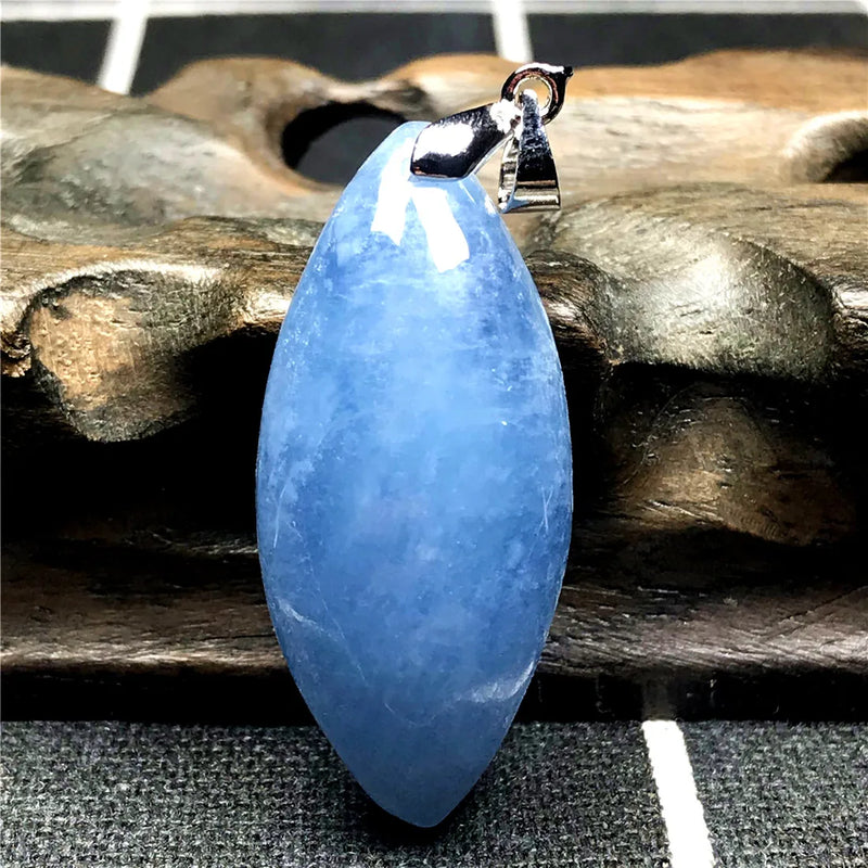 Ocean Aquamarine Necklace Pendant For Woman Man Silver Jewelry AAAAA