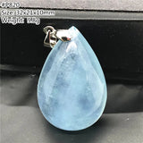 Ocean Aquamarine Necklace Pendant Crystal Silver Beads Water Drop Stone