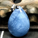 Ocean Aquamarine Necklace Pendant Crystal Silver Beads Drop Stone Jewelry