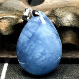 Ocean Aquamarine Necklace Pendant Crystal Silver Beads Drop Stone Jewelry