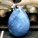 Ocean Aquamarine Necklace Pendant Crystal Silver Beads Drop Stone Jewelry