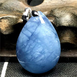 Ocean Aquamarine Necklace Pendant Crystal Silver Beads Drop Stone Jewelry
