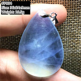 Ocean Aquamarine Pendant Healing Reiki Luck Crystal Silver Beads
