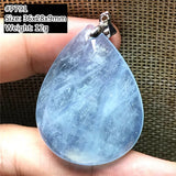Ocean Aquamarine Pendant Healing Reiki Luck Crystal Silver Beads