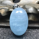 Natural Ocean Aquamarine Pendant Jewelry Crystal Silver Beads Necklace AAAAA