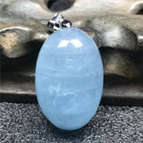 Natural Ocean Aquamarine Pendant Jewelry Crystal Silver Beads Necklace AAAAA