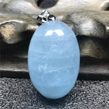 Natural Ocean Aquamarine Pendant Jewelry Crystal Silver Beads Necklace AAAAA