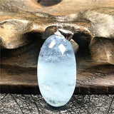 Natural Aquamarine Pendant Necklace 925 Silver Chains Stone Jewelry AAAAA
