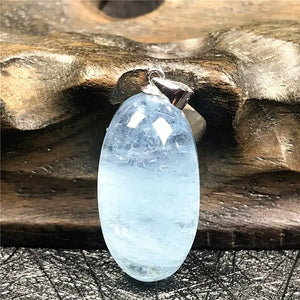Natural Aquamarine Pendant Necklace 925 Silver Chains Stone Jewelry AAAAA