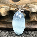 Natural Aquamarine Pendant Necklace 925 Silver Chains Stone Jewelry AAAAA