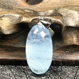 Natural Aquamarine Pendant Necklace 925 Silver Chains Stone Jewelry AAAAA