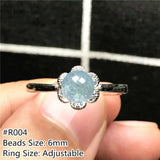 Natural Ocean Aquamarine Ring for Women Crystal Beads Silver Clear Gemstone Ring