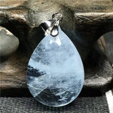 Natural Ocean Aquamarine Stone Necklace Pendant 22x16x9mm Beads
