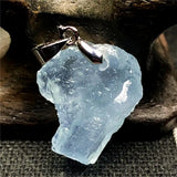 Ocean Aquamarine Stone Necklace Pendant Crystal Silver Beads