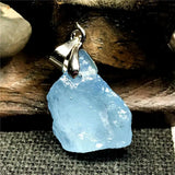 Ocean Aquamarine Stone Necklace Pendant Jewelry for Woman Men Silver Beads AAAAA