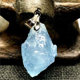 Ocean Aquamarine Stone Necklace Pendant Jewelry Silver 17x13x1mm AAAAA