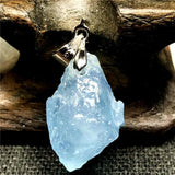 Ocean Aquamarine Stone Necklace Pendant Jewelry Silver 17x13x1mm AAAAA