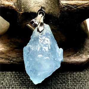 Ocean Aquamarine Stone Necklace Pendant Jewelry Silver 17x13x1mm AAAAA