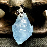 Ocean Aquamarine Stone Necklace Pendant Jewelry Silver 17x13x1mm AAAAA