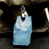 Ocean Aquamarine Stone Necklace Pendant Jewelry Silver 17x9mm Beads AAAAA