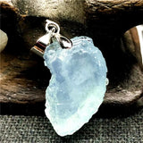Ocean Aquamarine Stone Necklace Pendant Jewelry Silver 19x10mm Beads AAAAA