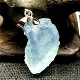 Ocean Aquamarine Stone Necklace Pendant Jewelry Silver 19x10mm Beads AAAAA