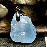 Natural Ocean Aquamarine Stone Necklace Pendant Jewelry 19x15x8mm