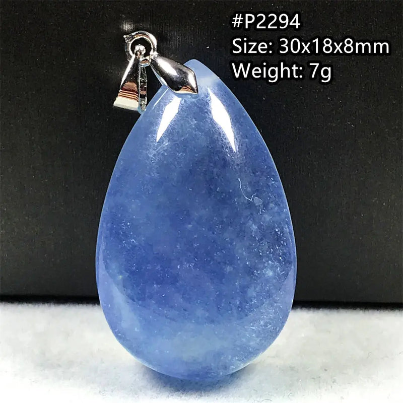Natural Aquamarine Stone Pendant Jewelry Woman Lady Men Gift Reiki Clear Beads