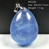 Natural Aquamarine Stone Pendant Jewelry Woman Lady Men Gift Reiki Clear Beads