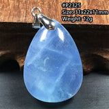 Natural Aquamarine Stone Pendant Jewelry Woman Lady Men Gift Reiki Clear Beads
