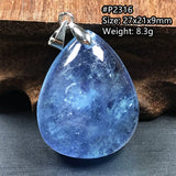 Natural Aquamarine Stone Pendant Jewelry Woman Lady Men Gift Reiki Clear Beads