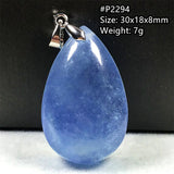 Natural Aquamarine Stone Pendant Jewelry Woman Lady Men Gift Reiki Clear Beads