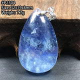 Natural Aquamarine Stone Pendant Jewelry Woman Lady Men Gift Reiki Clear Beads