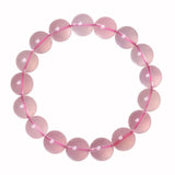 Natural Pink Rose Quartz Bracelet Women Mozambique Round Beads Gemstone Stretch