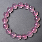 Natural Pink Rose Quartz Bracelet Women Mozambique Round Beads Gemstone Stretch