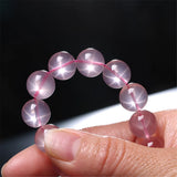Natural Pink Rose Quartz Bracelet Women Mozambique Round Beads Gemstone Stretch