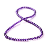 Natural Purple Amethyst Bracelet Three Laps Round Beads Jewelry AAAAA