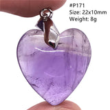 Natural Purple Amethyst Heart Pendant for Women Men Quartz Love Gift