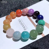 Natural Rainbow Mixed Stone Chalcedony Agate Bracelet 10mm 12mm 14mm