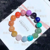 Natural Rainbow Mixed Stone Chalcedony Agate Bracelet 10mm 12mm 14mm