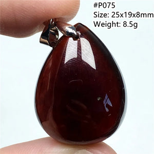 Natural Red Garnet Crystal Pendant Healing Love Stone 25x19x8mm